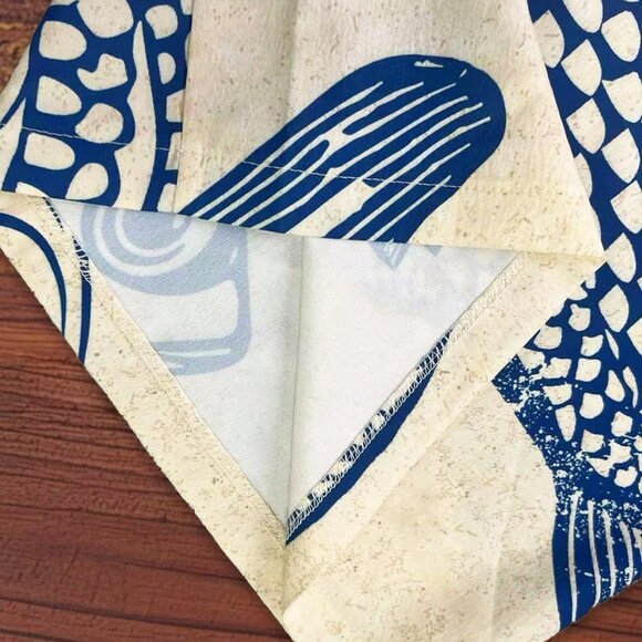 Apricot Casual Women's Vacation Wide Leg Pants with Fish Print Waistband - Picture 4 of 6